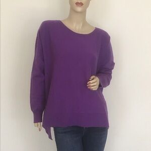 Eileen Fisher Royal Purple 100% Cashmere Boxy Oversized Pullover Sweater L